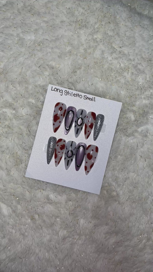 Purple cat eye and cow print